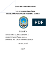 Calixto Sillabus Quimica General II (2023-A)