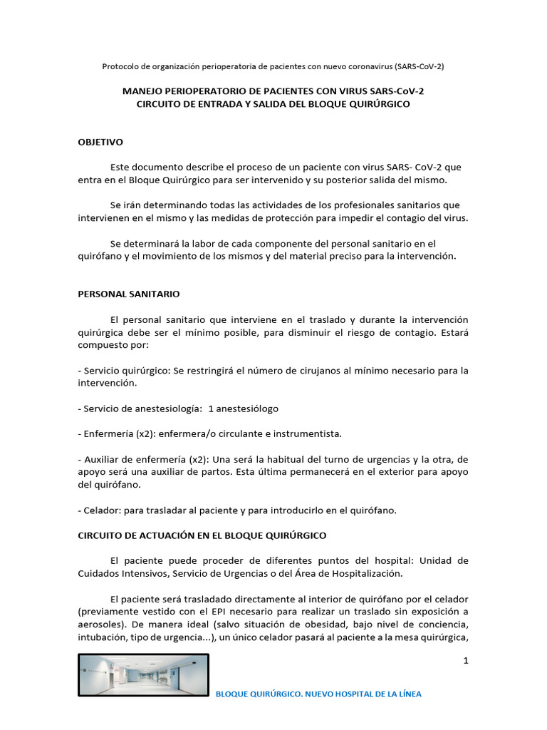 Protocolo COVID 19 HUG | PDF | Lavado de manos | Cirugía