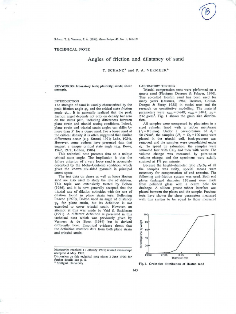 Friction and Dilatancy of Sand | PDF | Deformation (Engineering ...