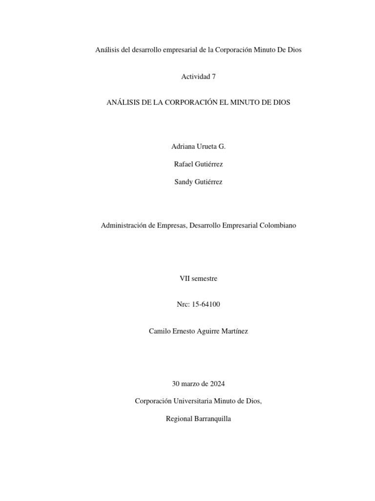 Desarrollo Empresarial Actividad 7 Analisis Del Desarrollo Empresarial 