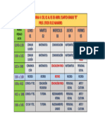 Horario de La Semana Del 01 Al 05 de Abril 4to Grado B