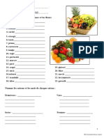 Test Les Fruits, Les Legumes, Les Fleures, Les Saisons, Article Partitif, Present 2 Groupe