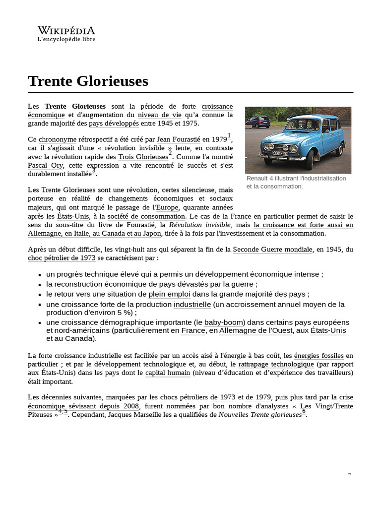 Les Trente Glorieuses : 1945-1975 | PDF | Croissance économique | Économie