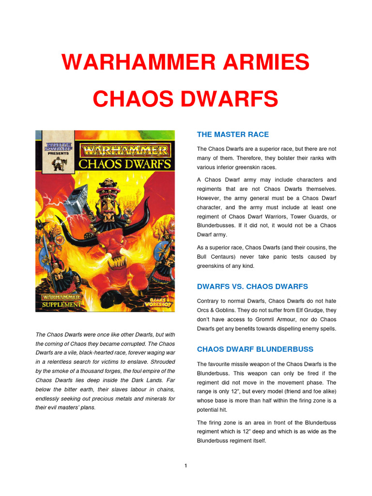 Chaos Dwarf Army Composition Guide | PDF