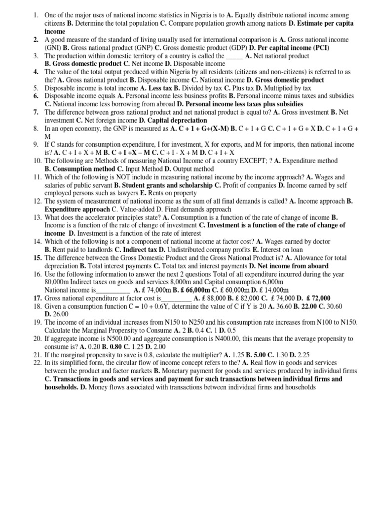 Eco National Income | PDF | Gross Domestic Product | Measures Of ...