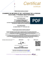 Certificat Qualiopi CMA Occitanie