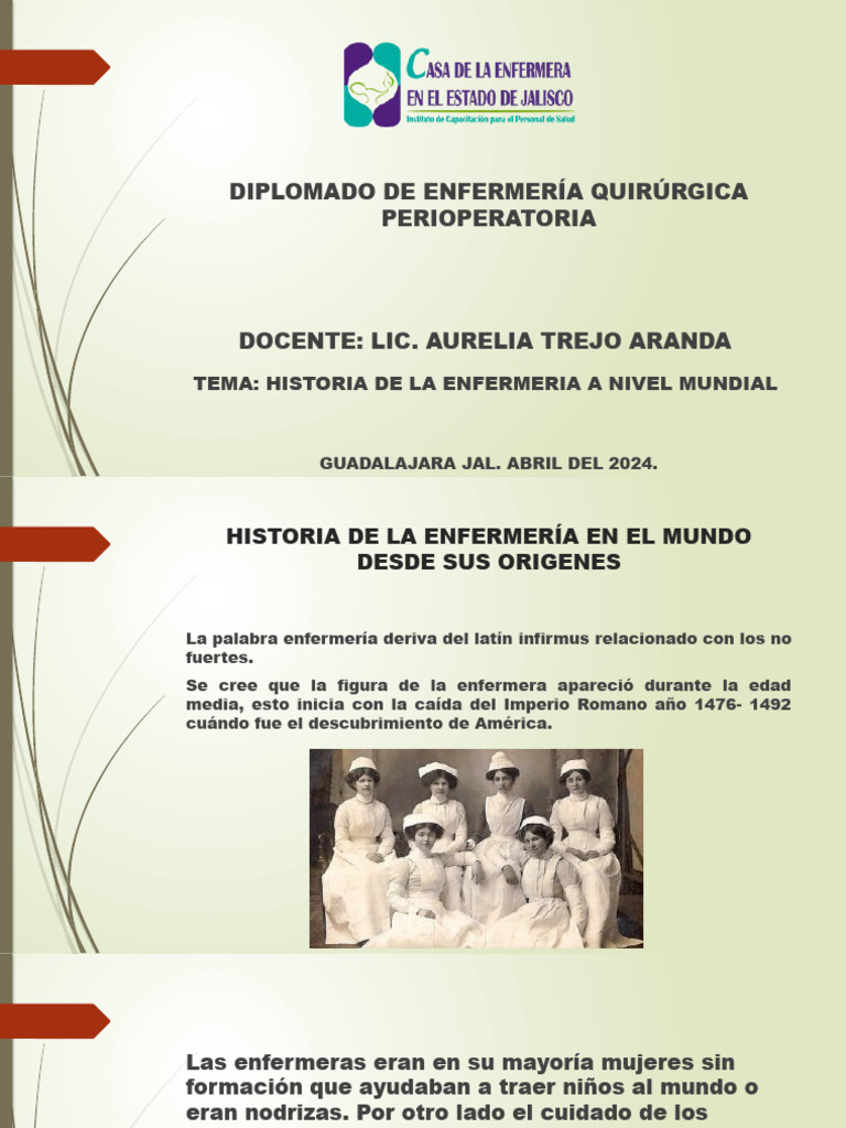 Historia de La Enfermera 2024 | PDF | Enfermería | Partería