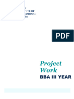 Project Work: Bba Iii Year