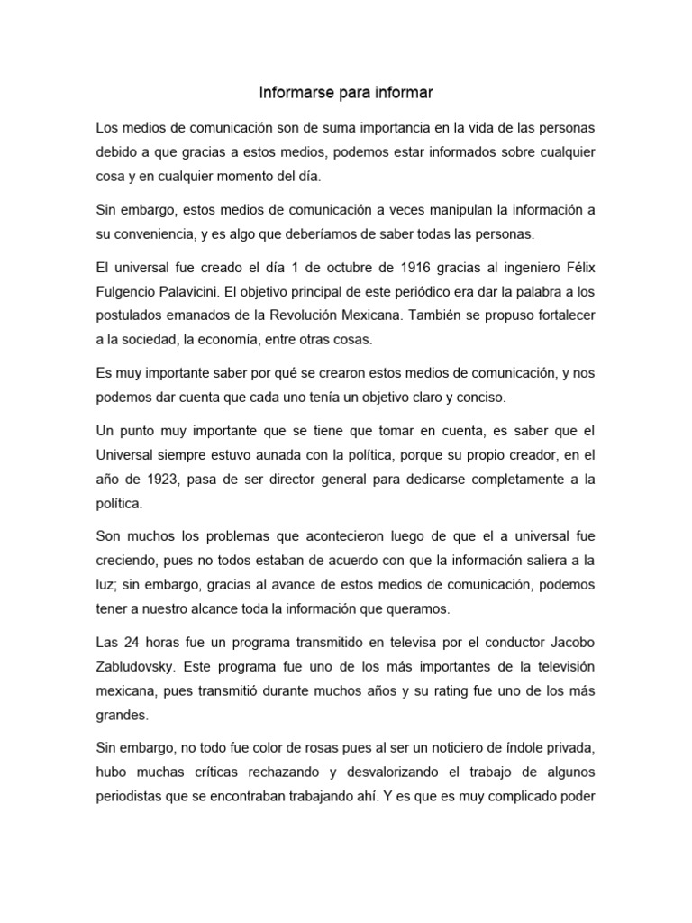 Informarse para Informar | PDF