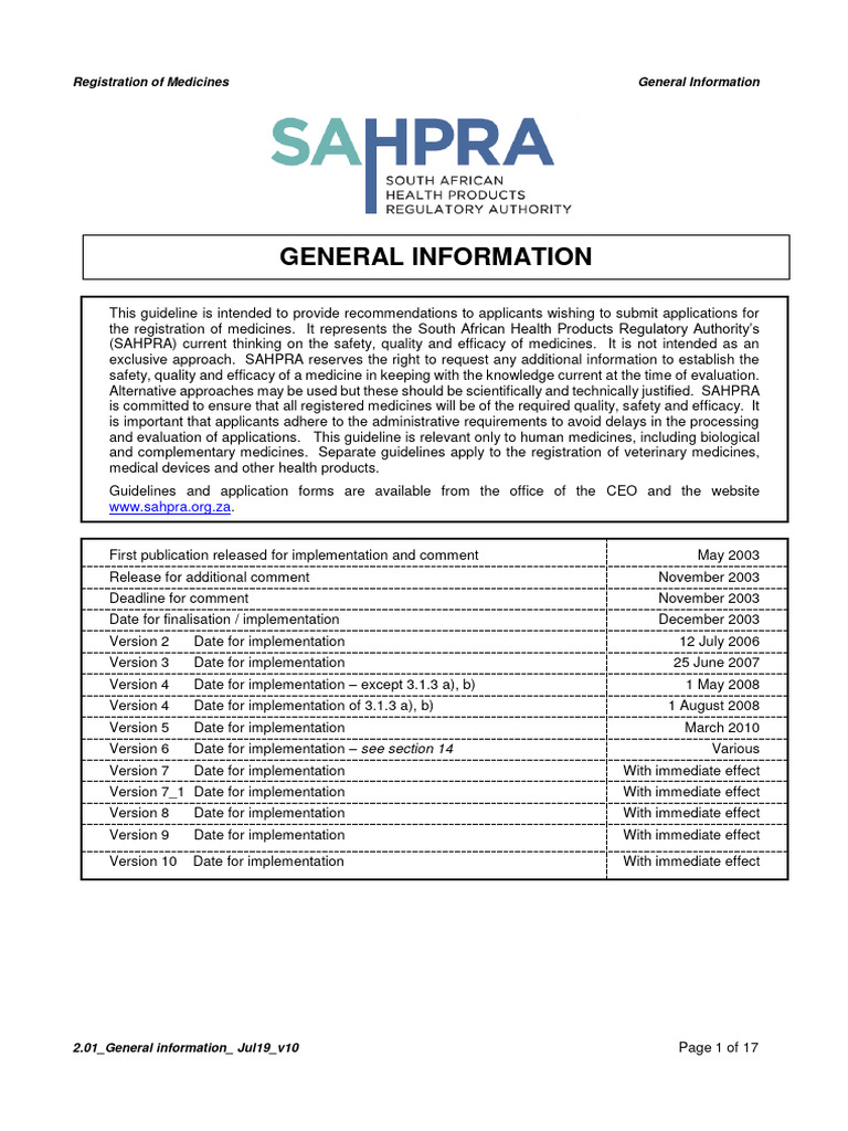 South Africa Medicine Registration Guidelines | PDF | Pharmaceutical ...