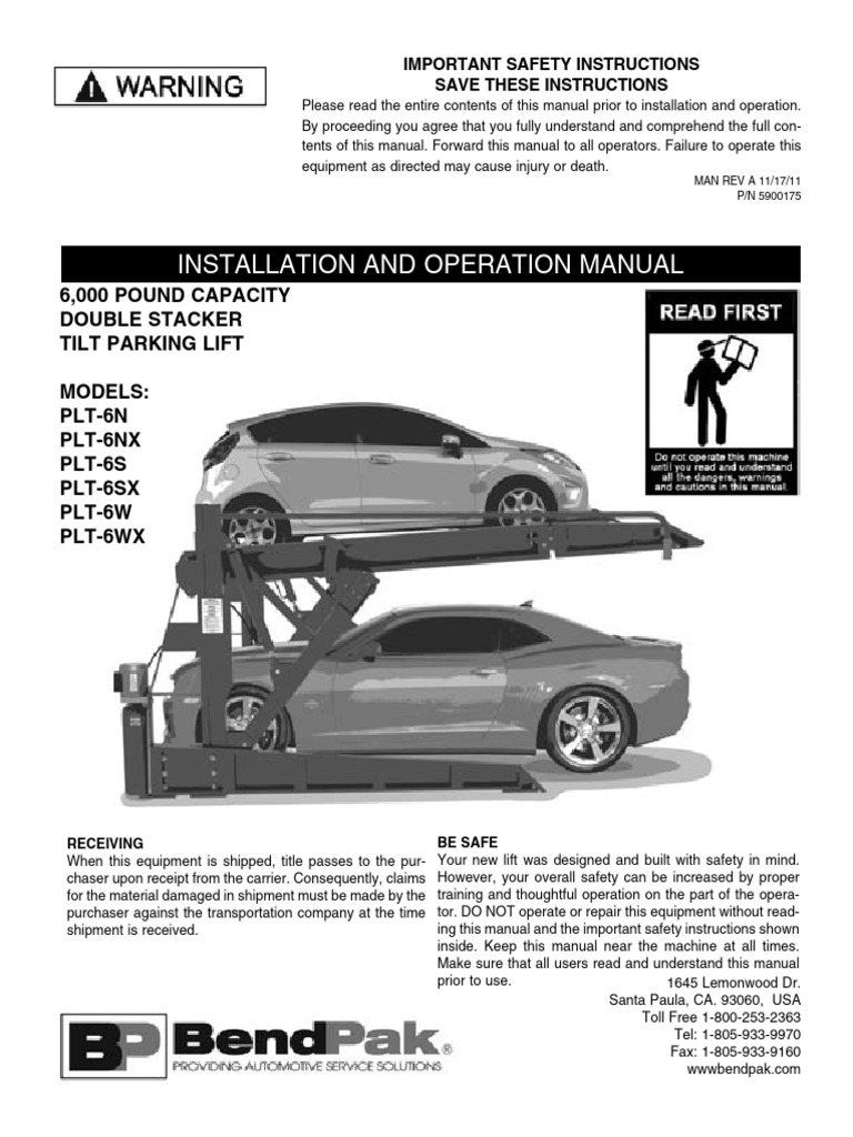 PLT-6 Rev A 5900175 11-17-11 | PDF | Elevator | Ac Power Plugs And Sockets