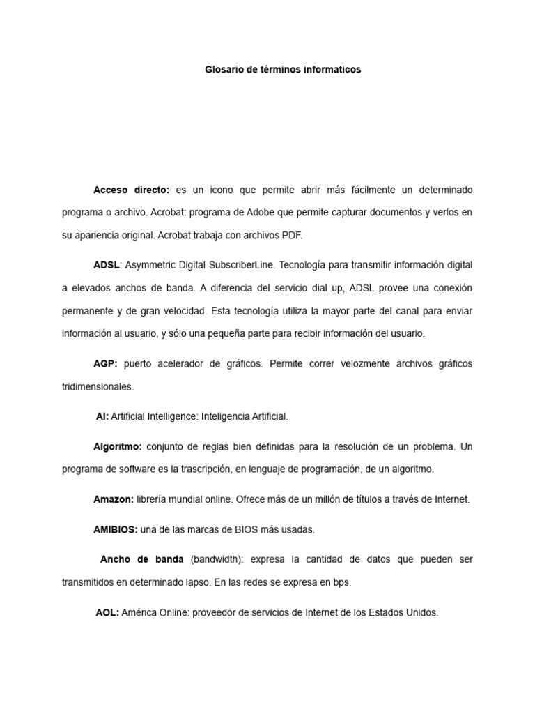 Glosario de t rminos informaticos pdf microsoft windows internet