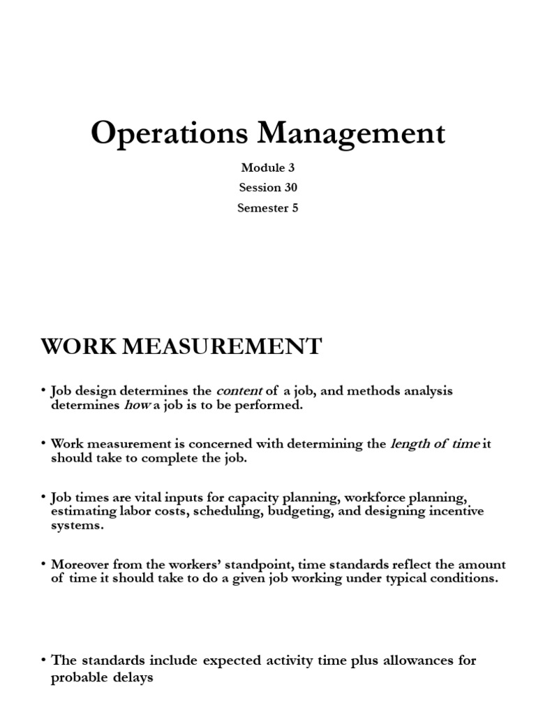 Standard Time in Work Measurement | PDF