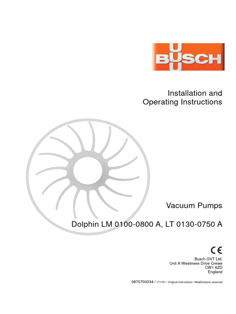 Busch lm 0100 a 110 kg liquid ring vacuum pumps and compressor pdf