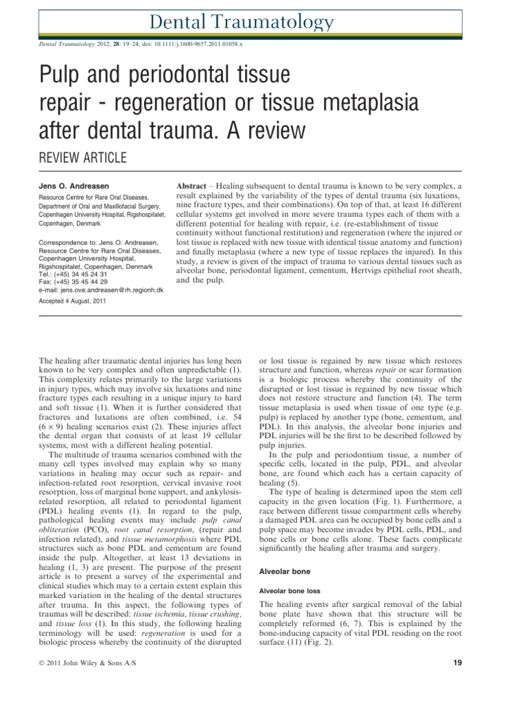 2012 Pulp and Periodontal Tissue | PDF | Human Tooth | Periodontology