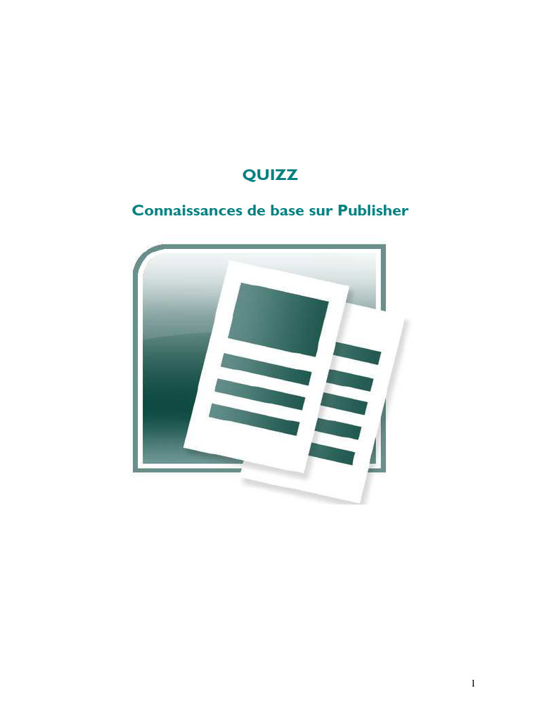 Quizz sur Microsoft Publisher | PDF | Microsoft Office | Microsoft Word