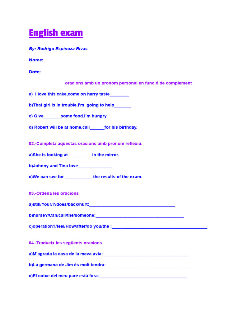 English Exam | PDF