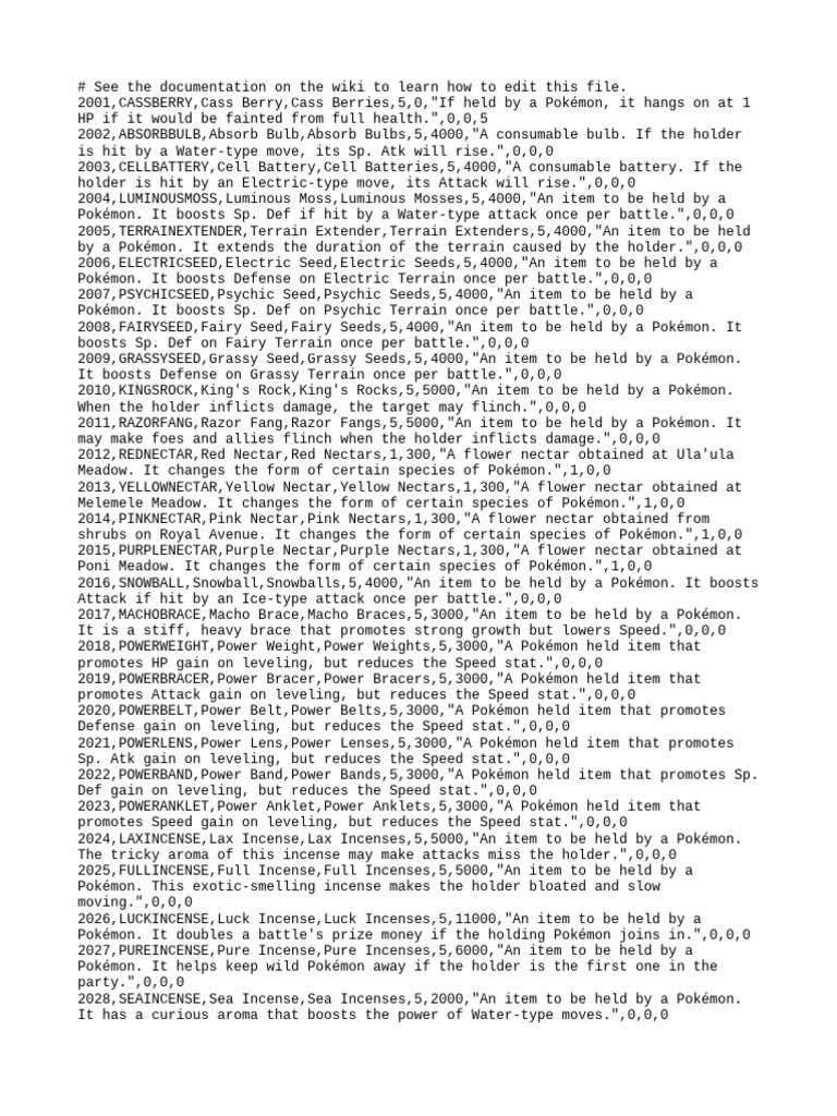 Items cut pdf pok mon