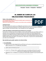 El Deber de Cumplir Las Obligaciones Financieras