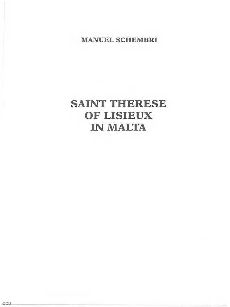 St. Therese of Lisieux Centenary in Malta | PDF | Catholic Spirituality