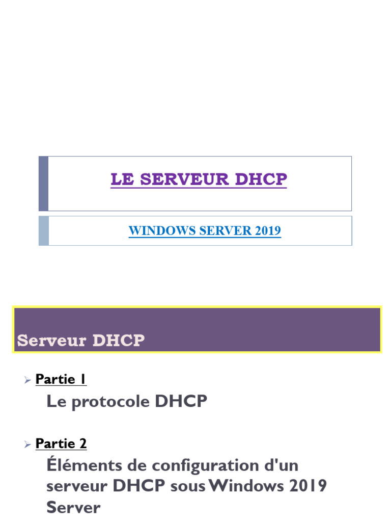 Configuration du Serveur DHCP sur Windows 2019 | PDF | Multidiffusion ...