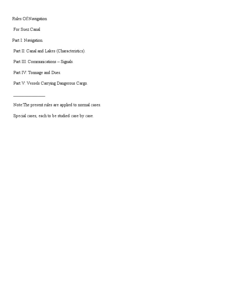 Suez Canal Rules of Navigation PDF Suez Canal Ships