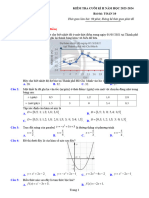 ĐỀ THI HỌC KÌ 2 TOÁN 10 - ĐỀ 1