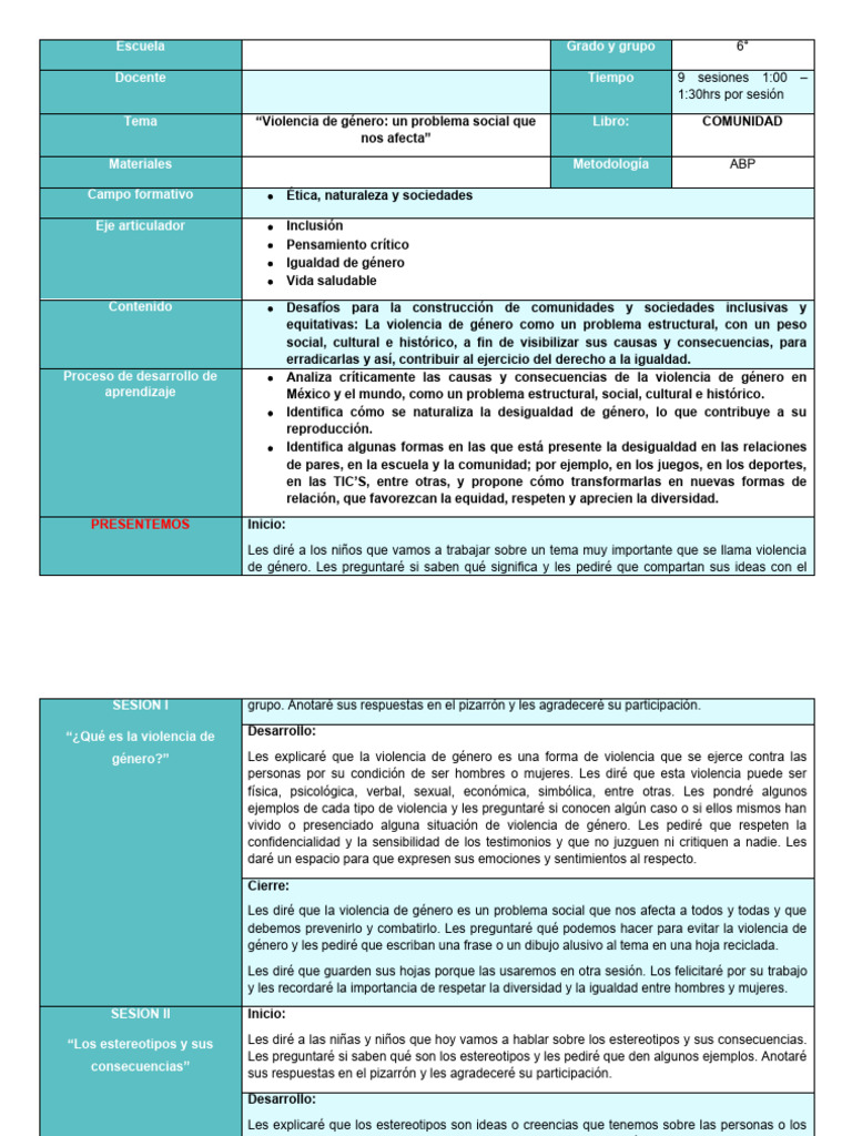 Violencia de Género: Un Problema Social | PDF | Ensayos | Estereotipos