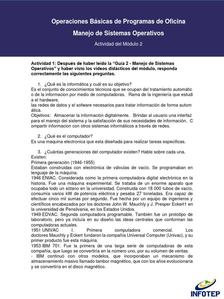 Actividad - Módulo 2 | PDF | Hardware de la computadora ...