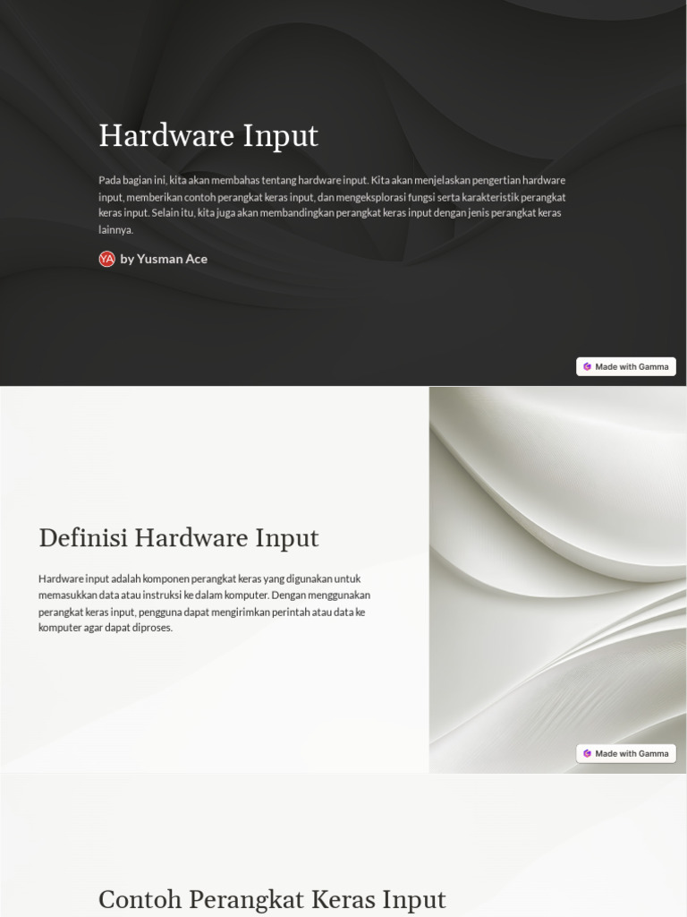 Pengertian dan Contoh Hardware Input | PDF