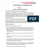 Reglamento de Procedimiento de Arbitraje Nacional - CAC