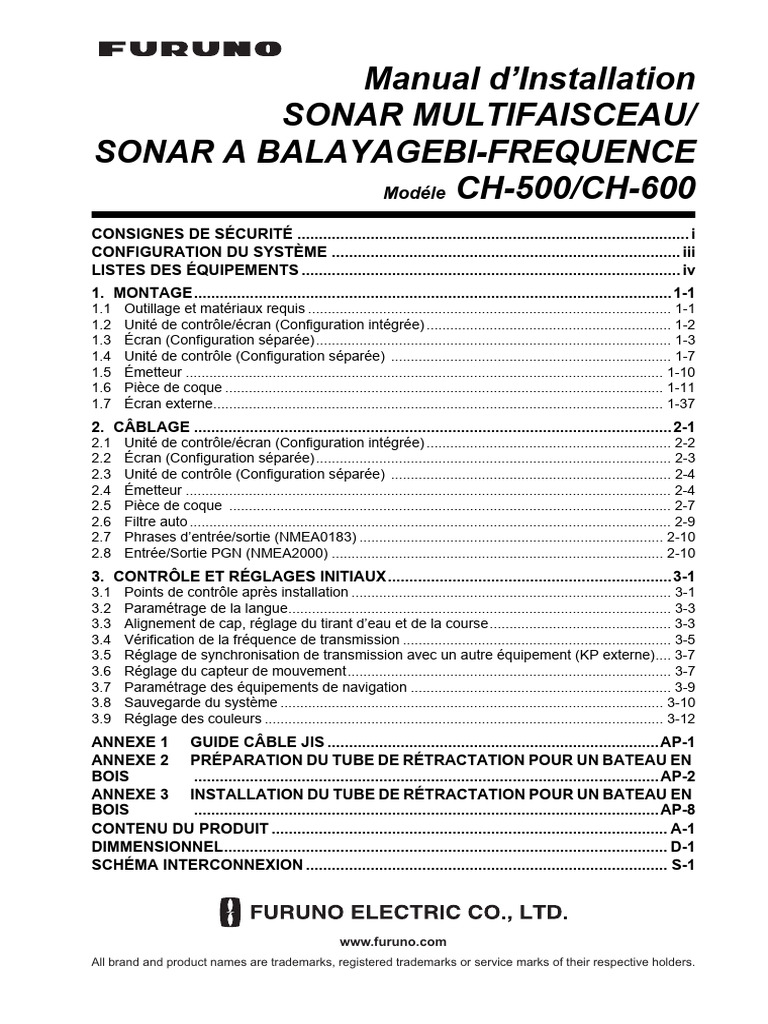 Installation Sonar CH-500/CH-600 | PDF | Corrosion | Bateaux