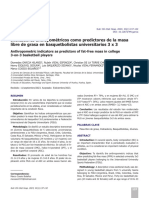 Indicadores Antropométricos Como Predictores de La Masa Libre de Grasa en Basquetbolistas Universitarios 3 X 3