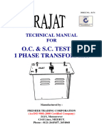 O.C. and S.C. Test On 1 Phase Transformer