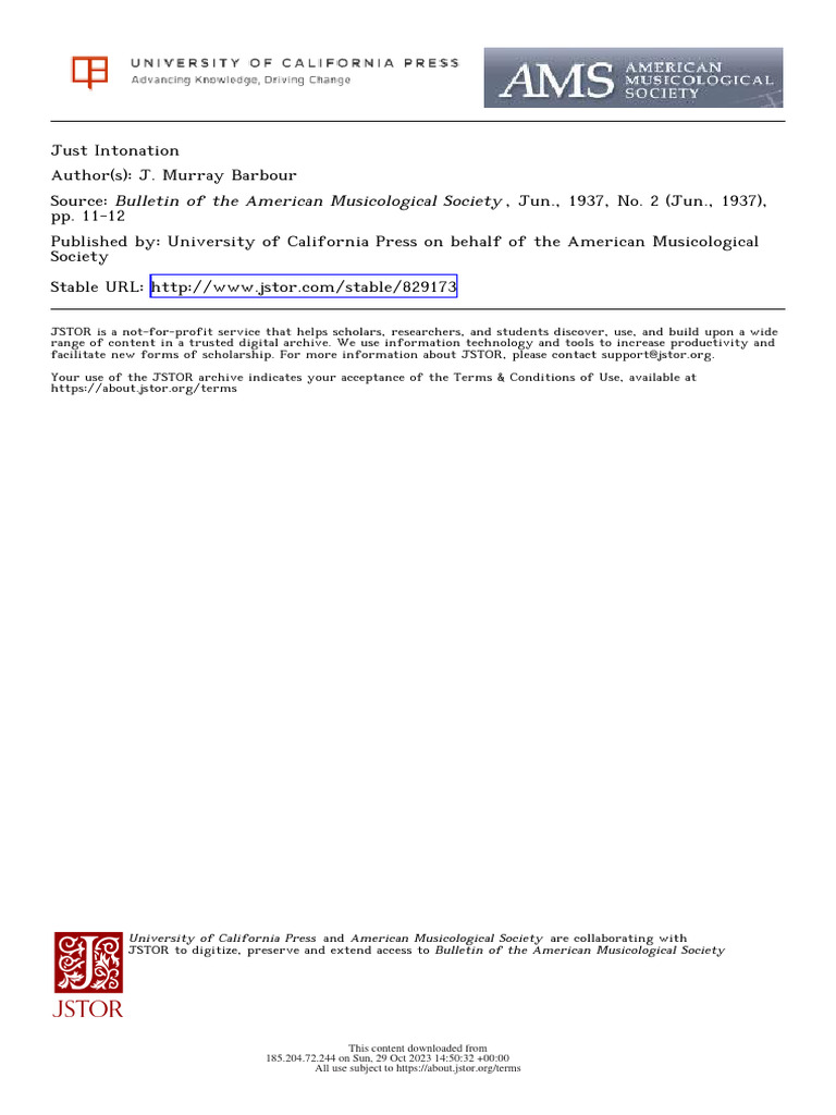 Just Intonation PDF Music Theory Elements Of Music