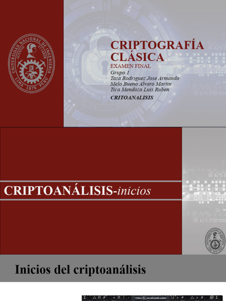 Criptoanalisis Grupo 1 Pdf La Seguridad Informática Seguridad