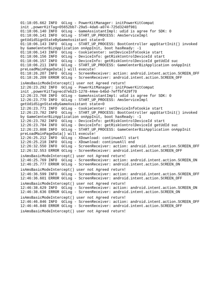 GameCenter App Startup Log Analysis | PDF