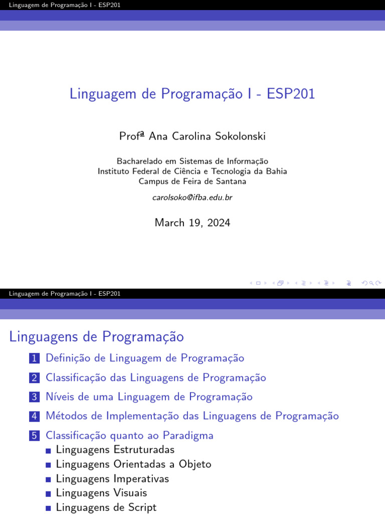 Classificação de Linguagens de Programação | PDF | Linguagem de ...
