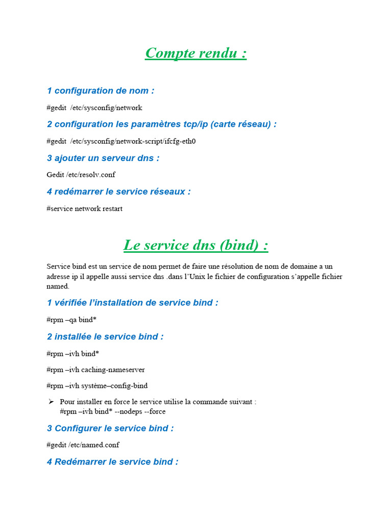 Configuration des services réseau sous Linux | PDF | Enveloppe de ...