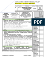 Eda 6: "Valoramos Nuestro Patrimonio Cultural" Sesión de Aprendizaje de Matemática