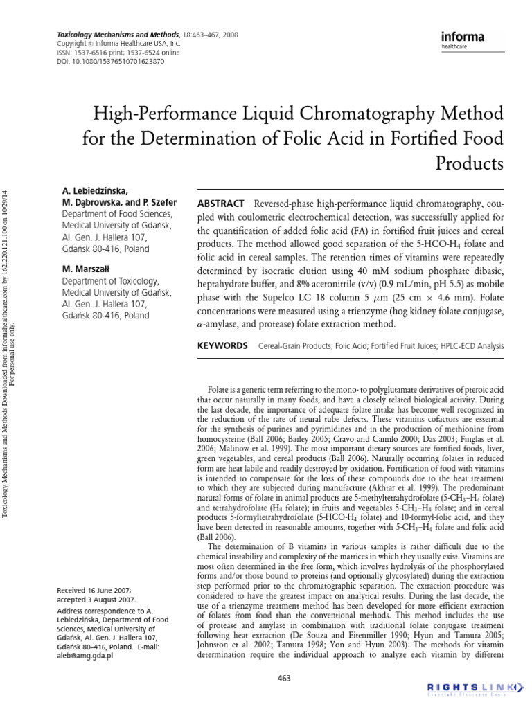 High-Performance Liquid Chromatography Method For The Determination of ...