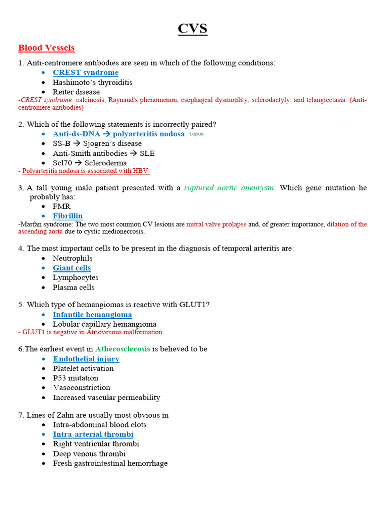 1. CVS خديجه | PDF | Heart | Congenital Heart Defect