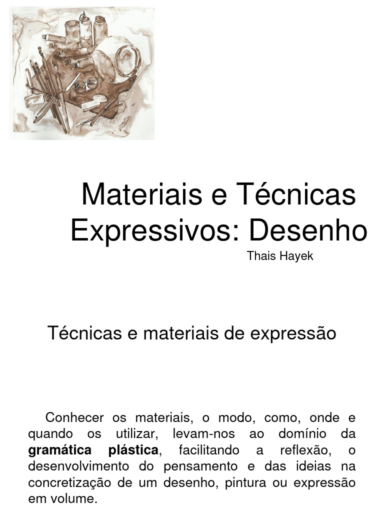 Materiais e Técnicas de Desenho | PDF | Desenho | Pastel