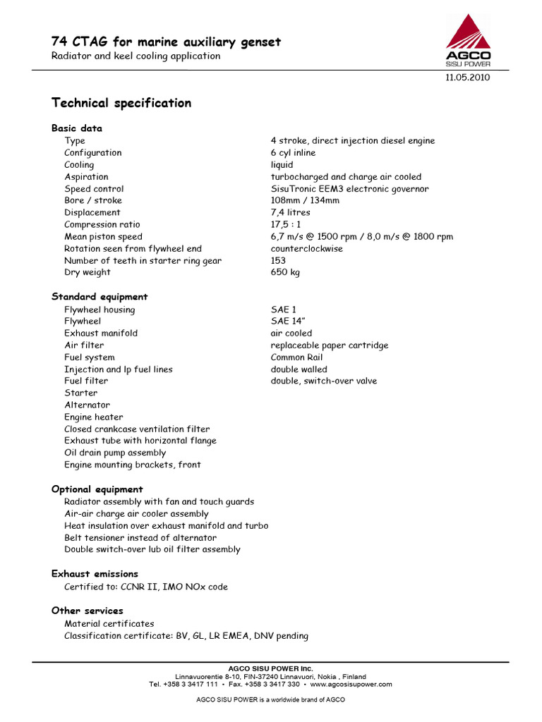 74 CTAG - Specification | PDF | Internal Combustion Engine | Vehicle ...