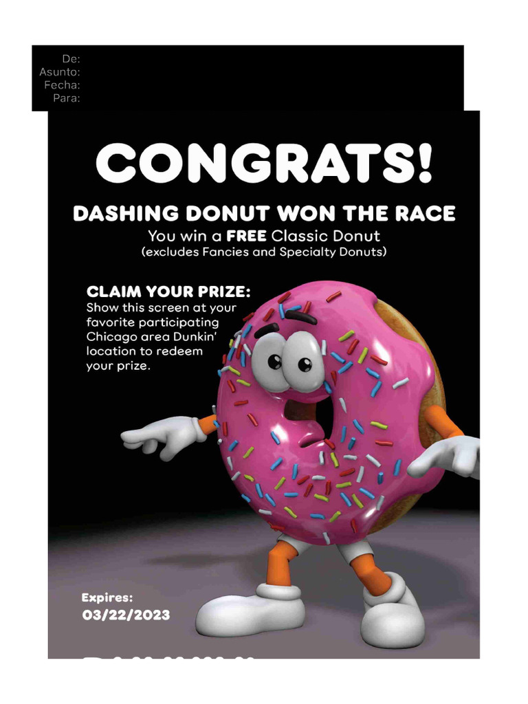 You Won The Chicago Bulls Dunkin' Race! PDF