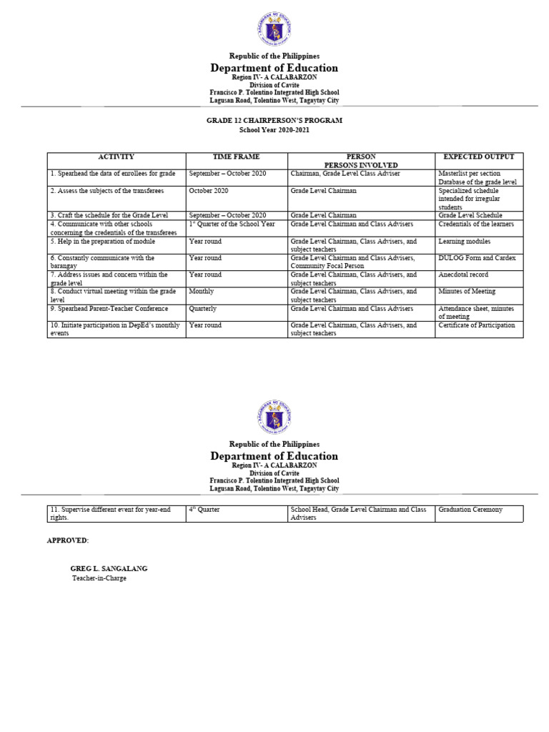 Teachers Program Pdf