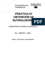 Práctica #7 Obtención de Butiraldehído: 28 - MARZO - 2024