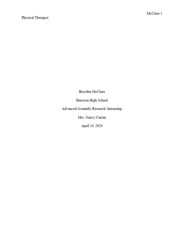 Exploring a Career in Physical Therapy | PDF | Physical Therapy ...