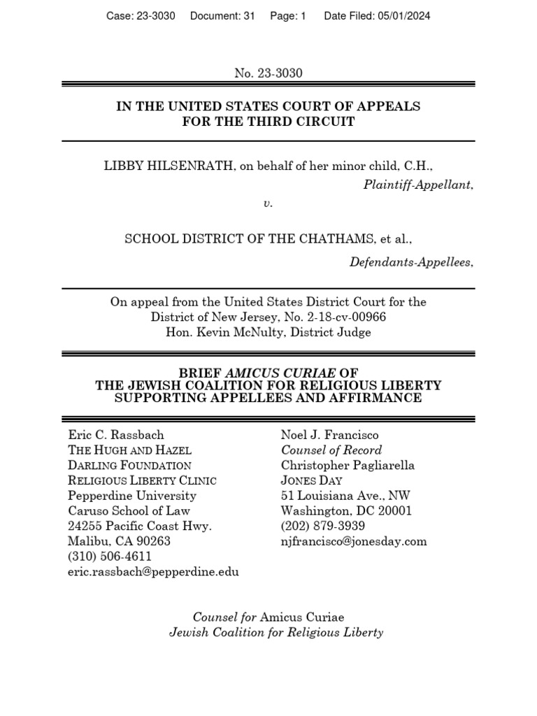 Amicus Brief: Religious Liberty in Education | PDF | Establishment ...