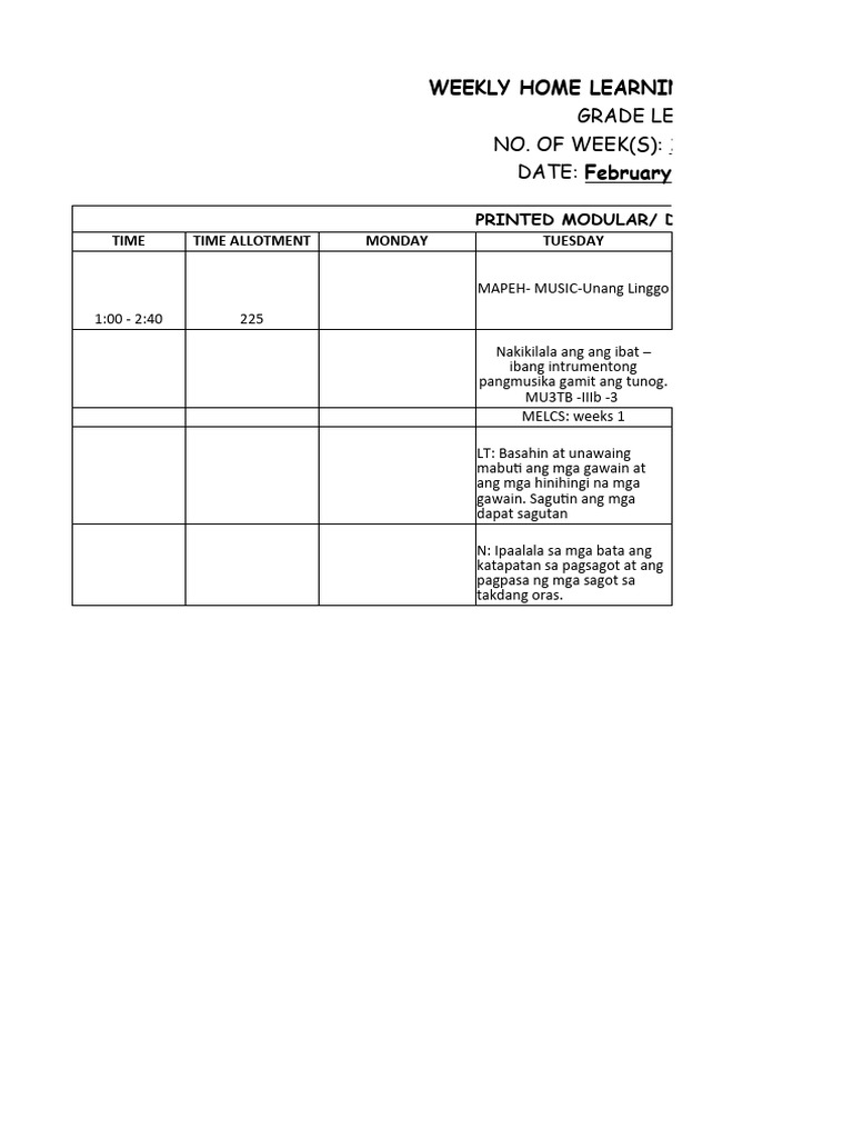 WHLP Mapeh q3 | PDF